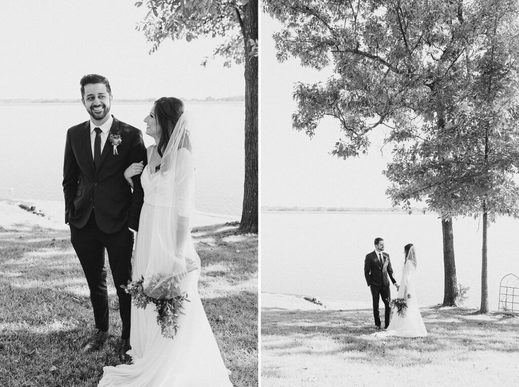 Benton, Louisiana Waterside Wedding Photography. Intimate backyard wedding filled with stunning modern details. Photography by Jesi Wilcox.
